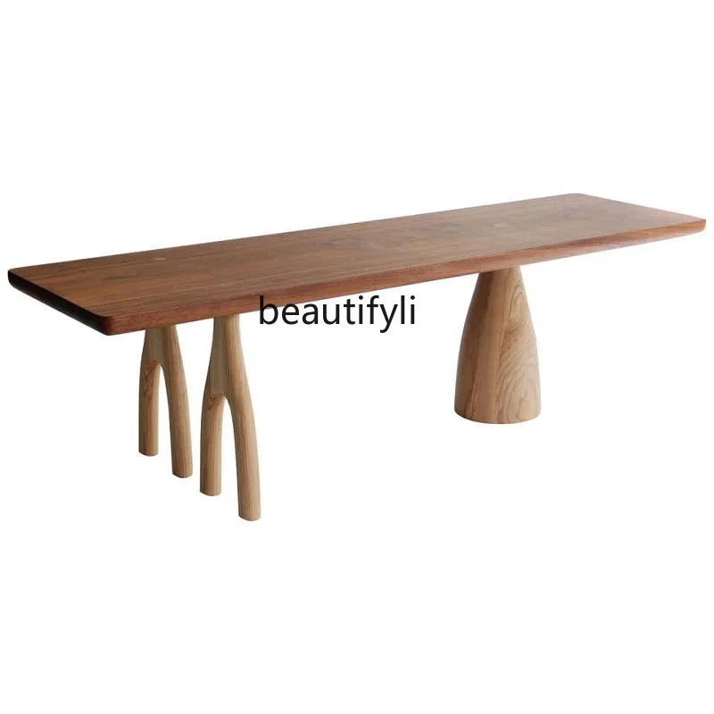 

Black Wallet Solid Wood Desktop Nordic Office Table Minimalist Meeting Long Table Living Room Modern Living Room Furniture