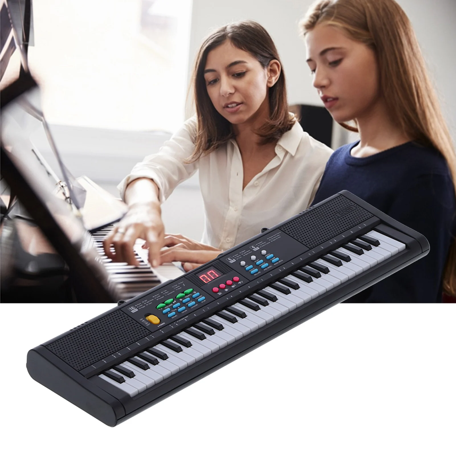 61 Keys Multifunctional Electronic Keyboard Children Digital Electric Piano Microphone Beginner Electronic Keyboard Instrument