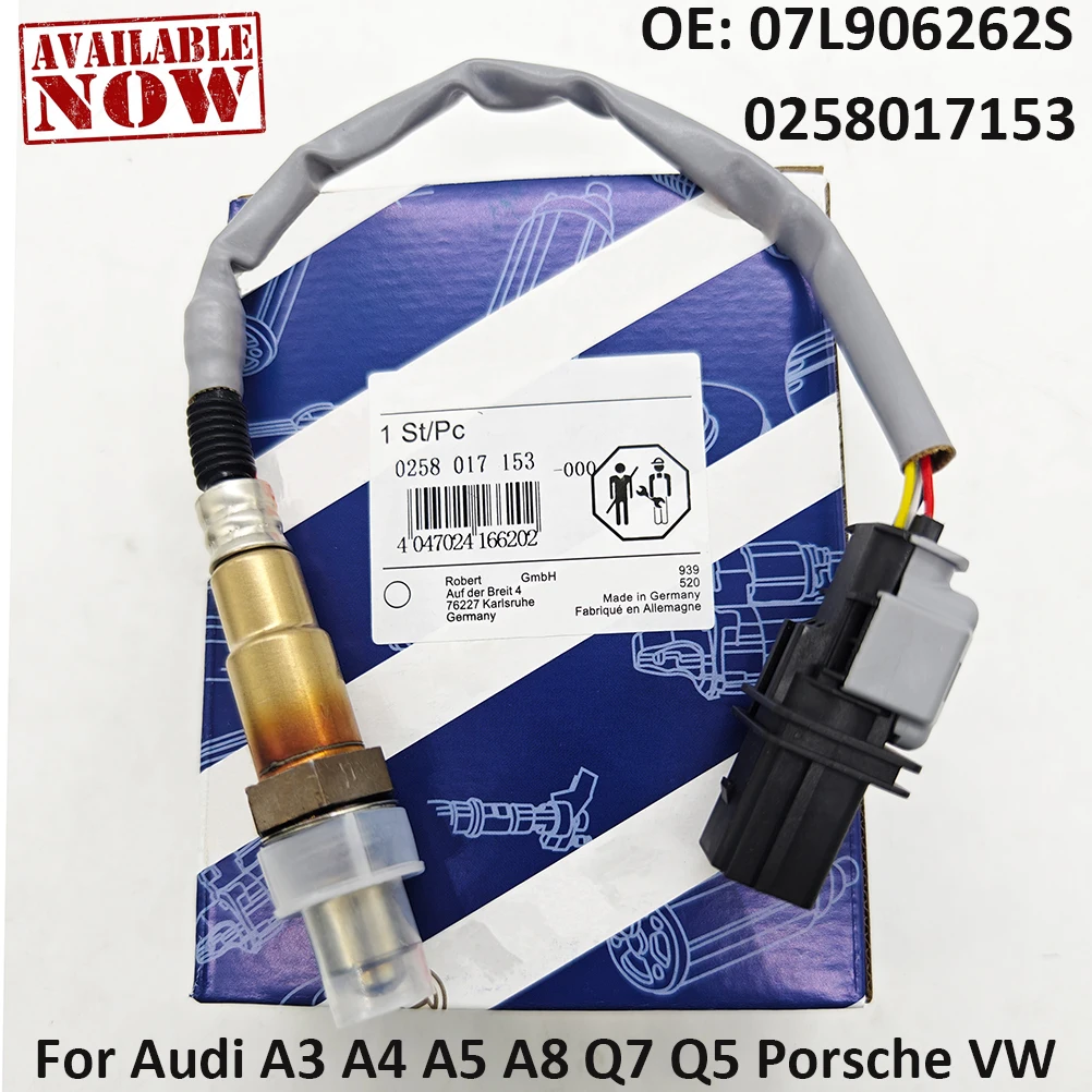 

High Quality 07L906262S 0258017153 For B-osch O2 Lambda Oxygen Sensor For Audi A3 A4 A5 A8 Q7 Q5 1.8 2.0 TFSI VW