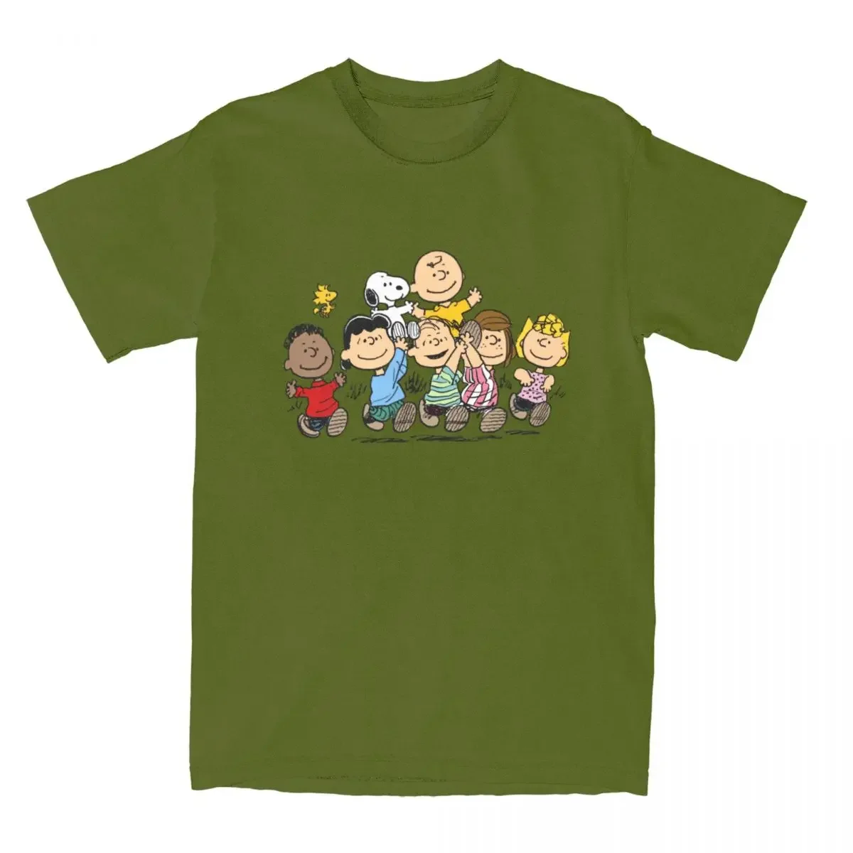 thumbnail image 1 of Camiseta de algodón puro con personajes de cómic de Peanuts para hombre y mujer, divertida, con Snoopy, Charlie Brown, Linus y Lucy, ropa, 1 of 5