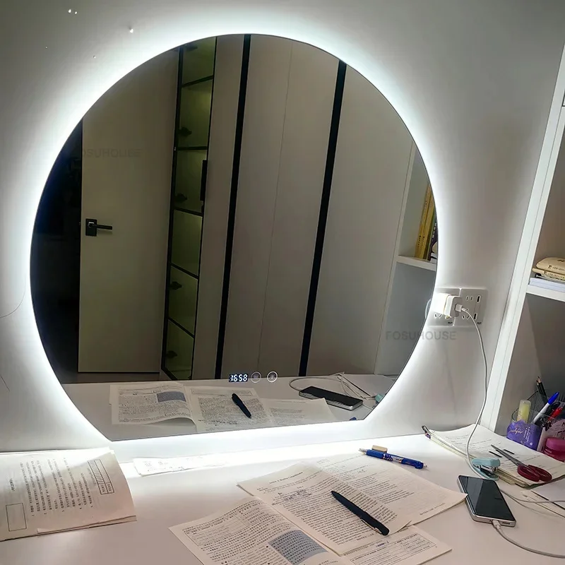 Description Picture 4 of itemNordic Semicircular Smart Bathroom Mirrors Home Touch Screen Bath Mirrors with LED Light Minimalist Vanity Mirror for Bathroom