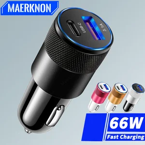 Chargeur rapide de voiture USB 4 en 1, type C télescopique, adaptateur  allume-cigare Apple Laguna, charge super rapide, prise de courant,  affichage numérique - AliExpress