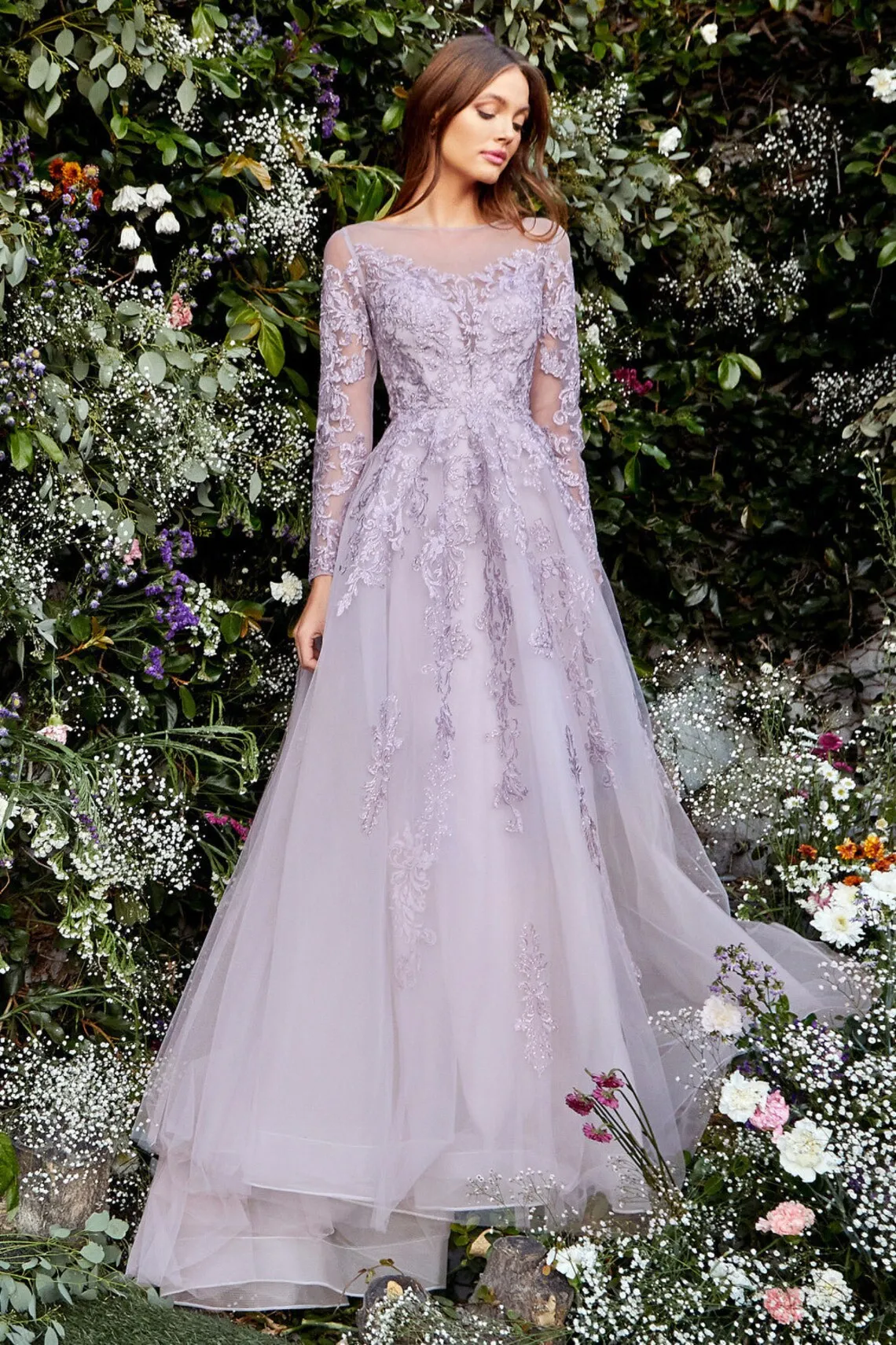 Lilac Lace Wedding Dress