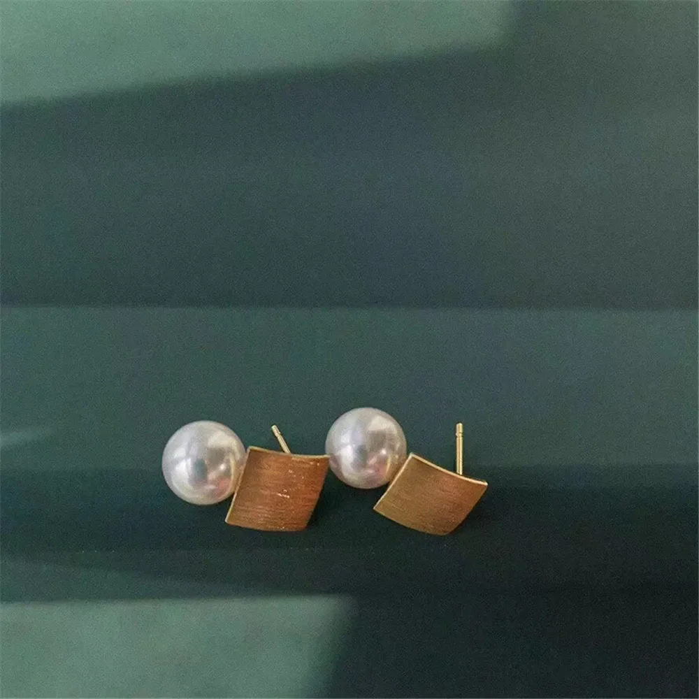 18K 금도금 진주 비즈 스터드 귀걸이 세팅 베이스, DIY 주얼리 제작 결과물 및 구성 요소 A110