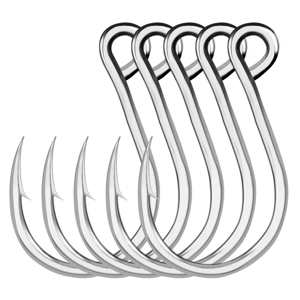 

50pcs 1/0-11/0 Strong Stainless Steel Jigging Hook Jig Big Fishing Hook Saltwater Fish Hooks Fishing Tackle Accessories