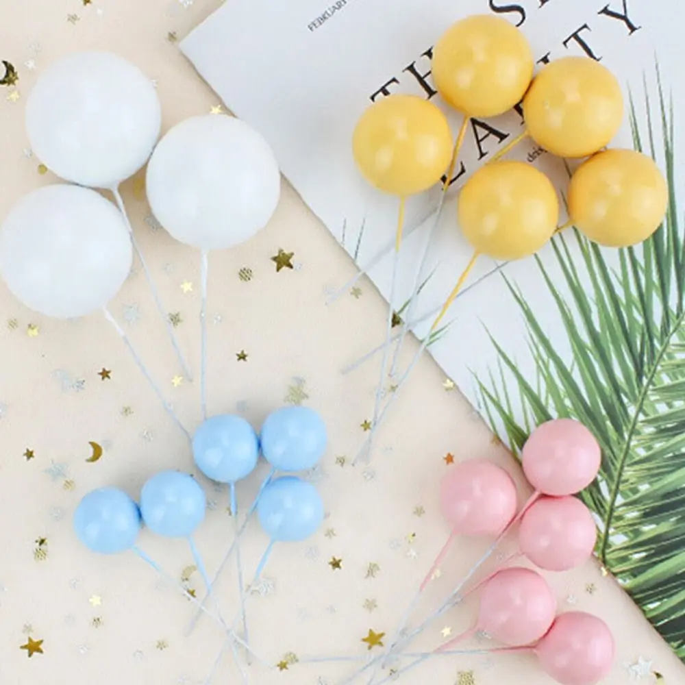 Description Picture 5 of itemNew Plastic Ball Cake Topper Ball Pink Blue Yellow White Ball Plug-In Reusable Cake Decorating Supplies Event & Party
