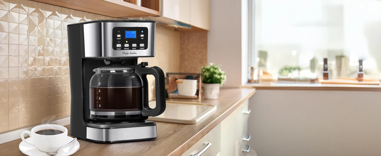 Filterkaffeemaschine für 12 Tassen mit Timer & Abschaltautomatik