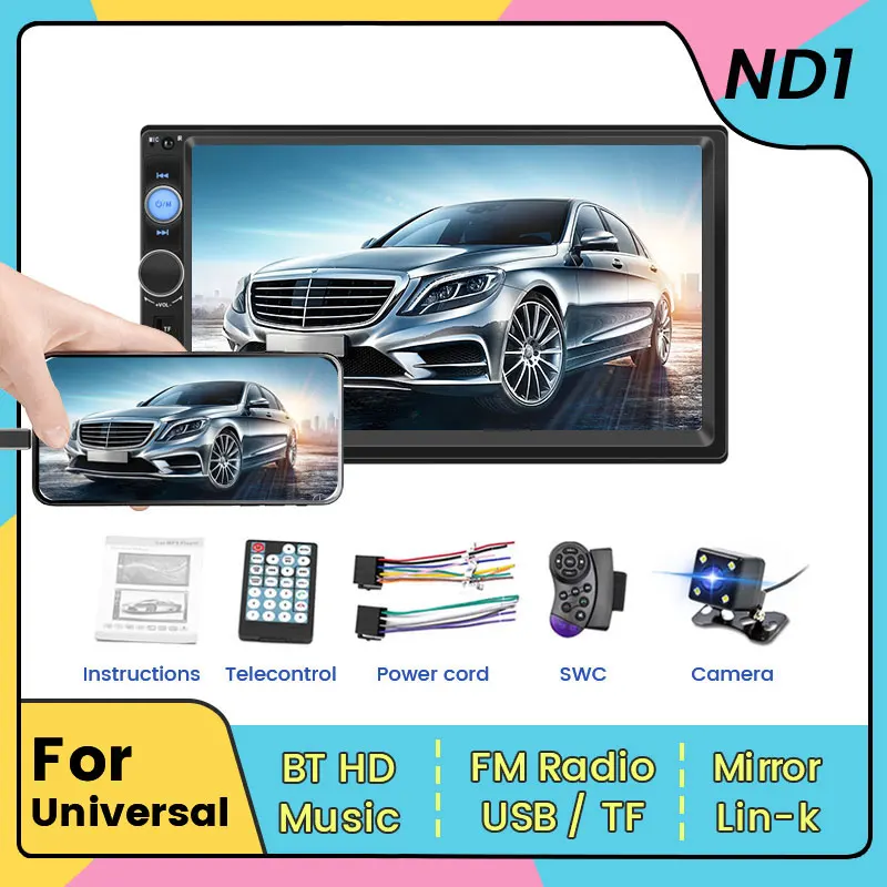 7inch HD Touch Screen 2 Din MP5 Player Car Radio For Universal Autoradio Multimedia Player 2DIN Auto audio USB BT TF Card CAM
