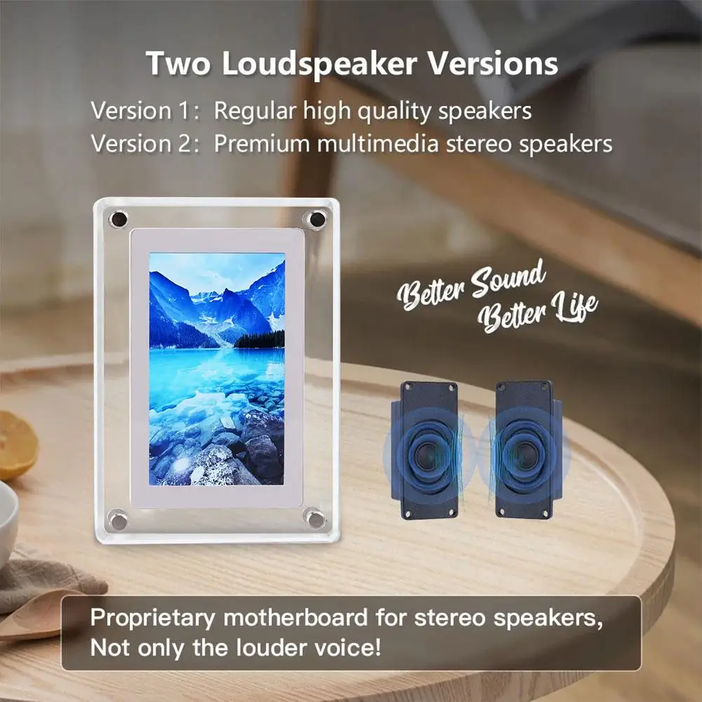 Acrylic Digital Photo Frame Acrylic Digital Photo Frame 5 Inch 1200mAh Vertical Display IPS Screen 4G Memory Battery Porta Retrato Digital
