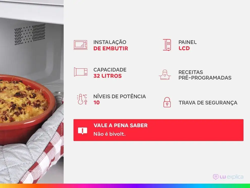 Micro-ondas Brastemp 32L de Embutir Preto - 110V 2