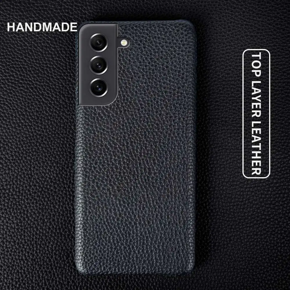 Litchi Pattern Genuine Leather Phone Cover