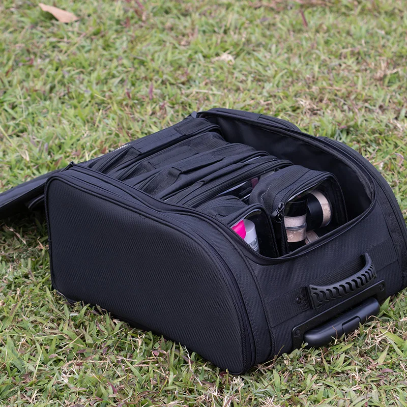 Professional door-to-door makeup luggage bag artist nail polish Oxford suitcase bag can put cosmetics trolley makeup box