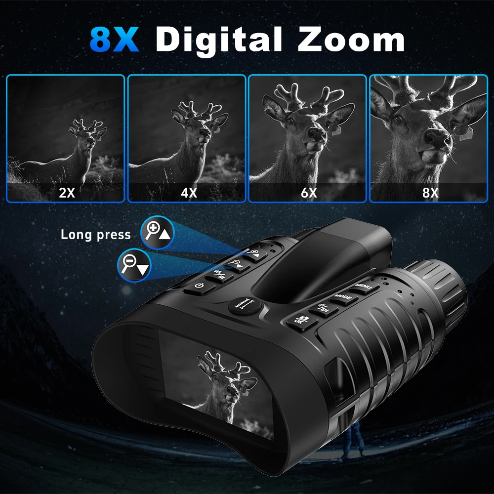 Rangefinder Built-in 3.2 Inch Big Screen 4K Digital Night Vision Binoculars Infr