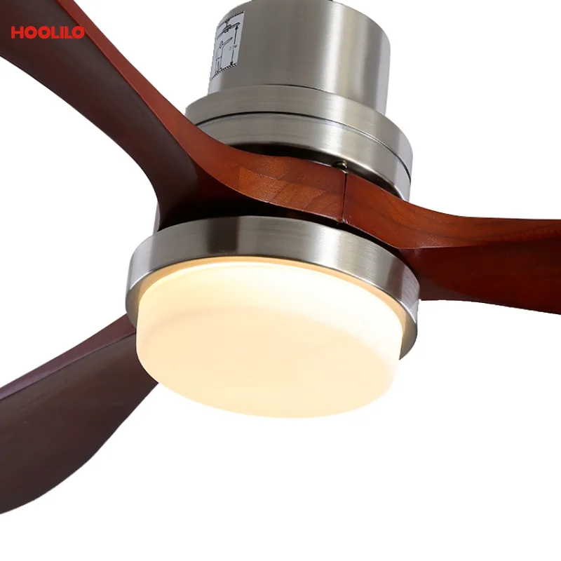 42 52Inch 3 Solid Wood Blade DC Motor Ceiling Fan with Light Remote Control Ventilador De Techo