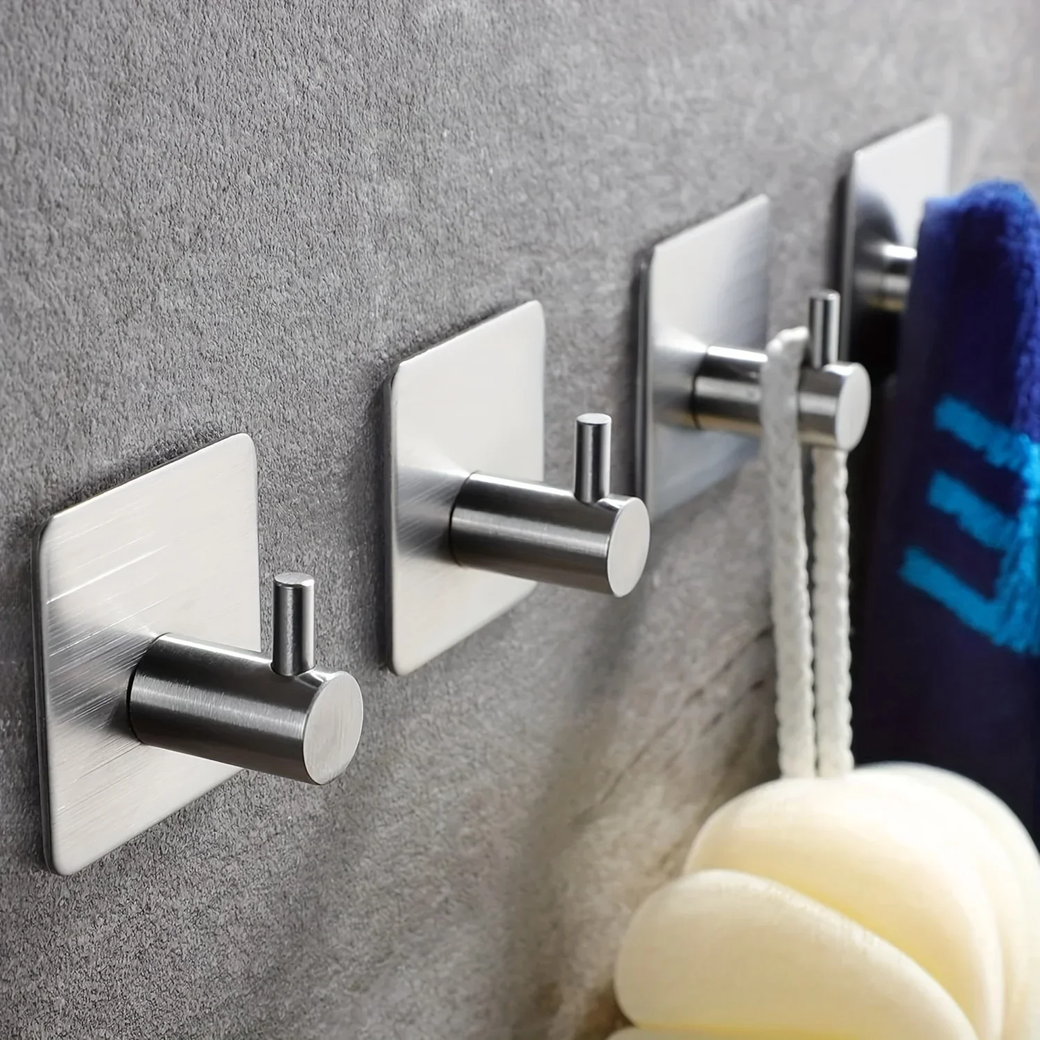 Adhesive Hooks Heavy Duty Waterproof Stainless Steel 1/2/4pcs for Hanging Coat Hat Towel