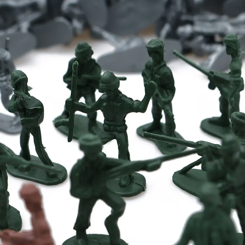 Plastic Toy Soldiers Figures with Tanks and Aircraft