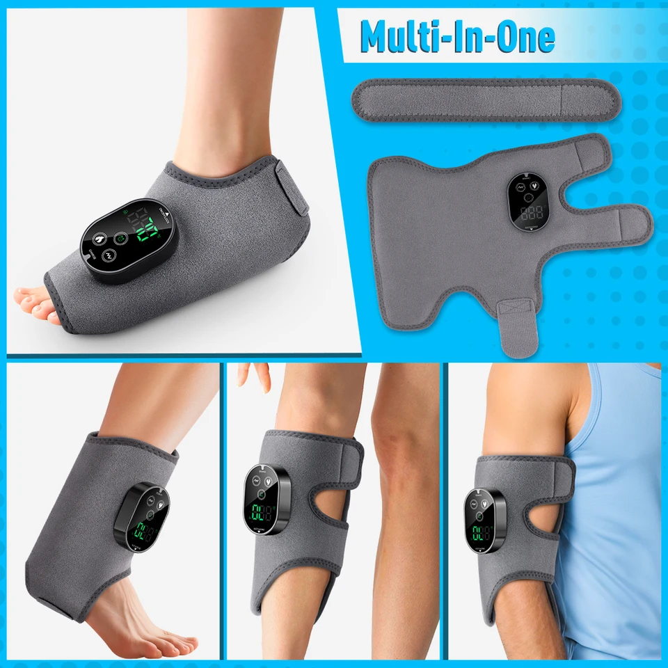 Electric Heating Guar 5 Levels Hot Compress Vibration Massage Wrist Ankle Brace Han Foot Protect Rechargeable_voghion.com
