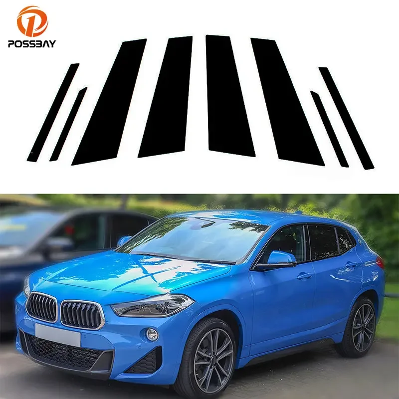 

8 шт. для BMW X2 F39 2018 2019 2020 2021 2022 дверь окно столб отделка молдинговая крышка наклейки декоративные аксессуары