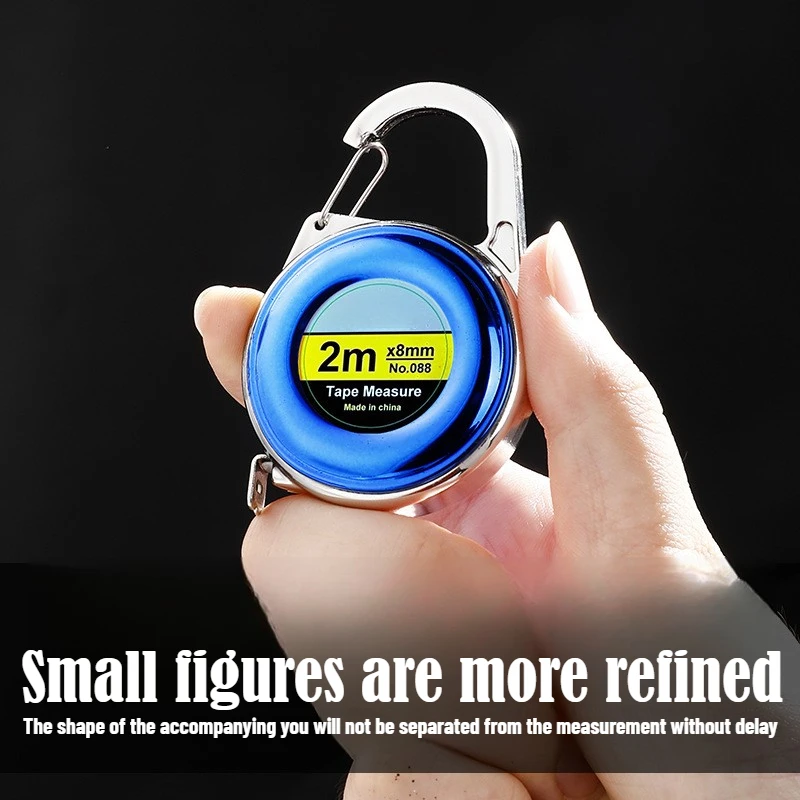 1PCS Portable Mini Keychain Tape Measure 2m Steel Tape Measure Delicate Small Steel Ruler Multipurpose Gift Ruler