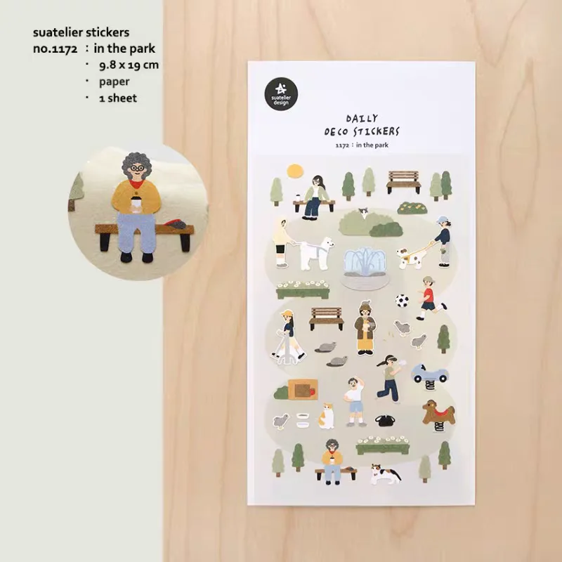Korean Import Suatelier In The Park Papieraufkleber Scrapbooking Diy Journal Schreibwaren Aufkleber Deko Kunst Schulbedarf 1172
