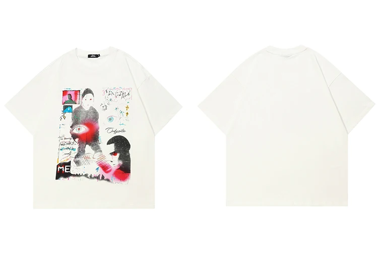 Abstract Eye Collage Graphic T-Shirt S0cb31ad6be584b3e98e3e83a983d1f9a3