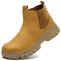 Men's Lightweight Steel Toe Safety Sneakers - Durable Anti - Puncture, Anti - Smash Outdoor Work Boots - 45 (YELLOW)
