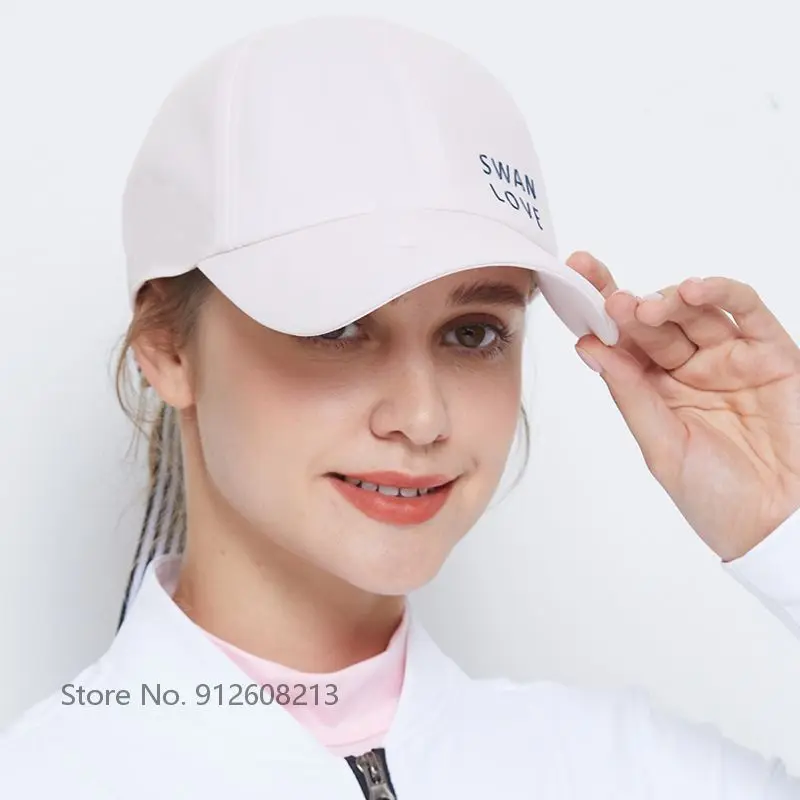 SWAN LOVE GOLF Female Sunscreen Caps Outdoor Sports Golf Sun Visor Cap Women Anti-UV Breathable Hat Baseball Hats with Bowknot