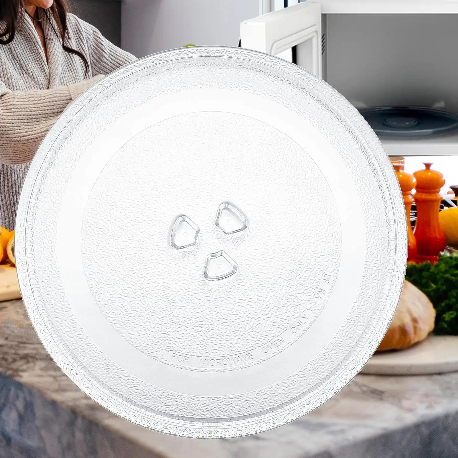 Microwave Plate Glass Turntable 24.5cm Accessories for Small Microwaves Easily Install Resistant Durable Thickened