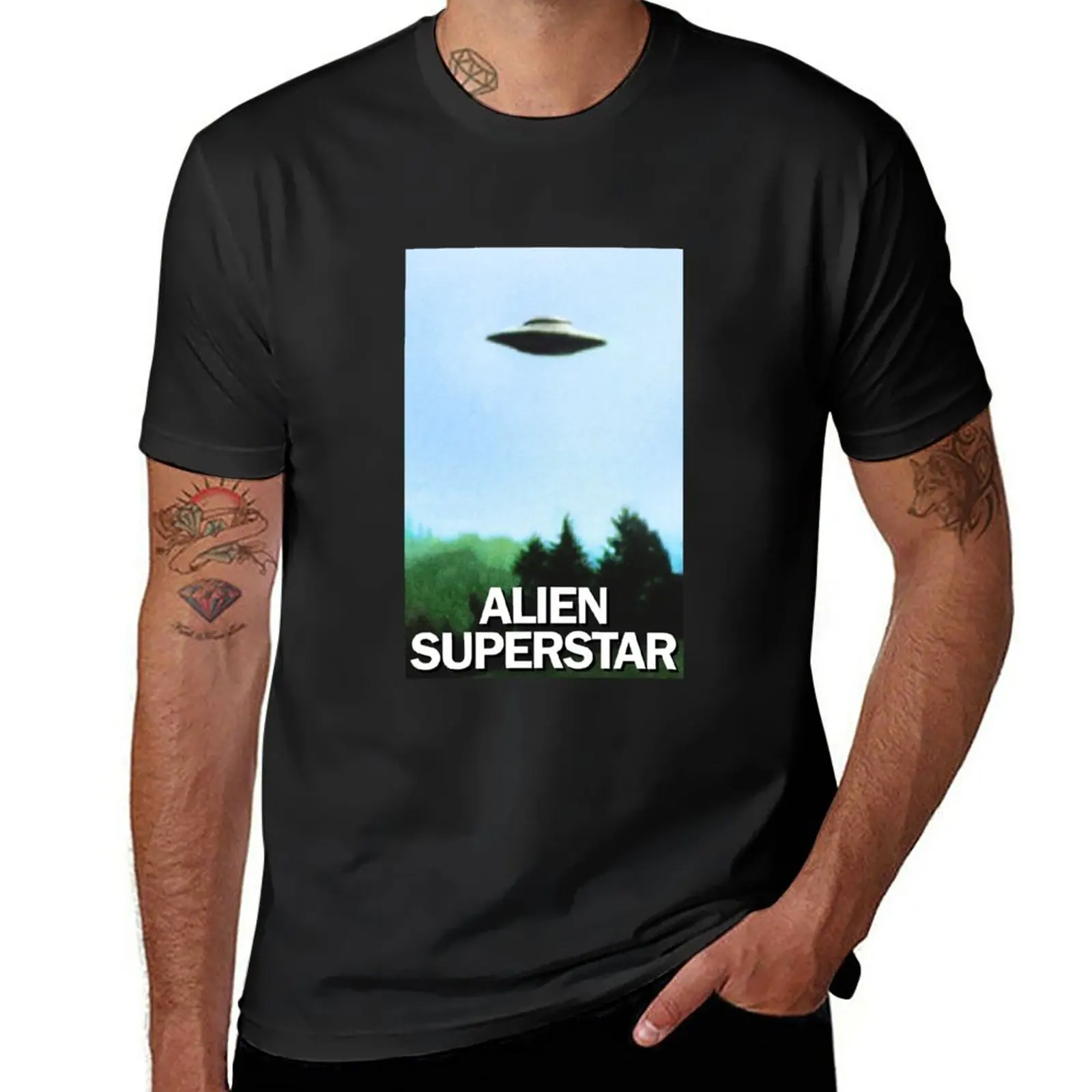 New Alien Superstar (I Want To Believe) T-Shirt Ad Asciugatura Rapida Camicetta Magliette Pesanti Maglietta Da Uomo
