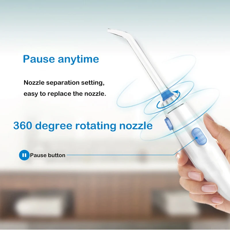 Oral Irrigator Water Flosser Electric Oral Irrigator Dental Water Jet Flosser Teeth Clean 5pcs Tips Oral Hygiene Dental Flosser Care 800ml Water pick