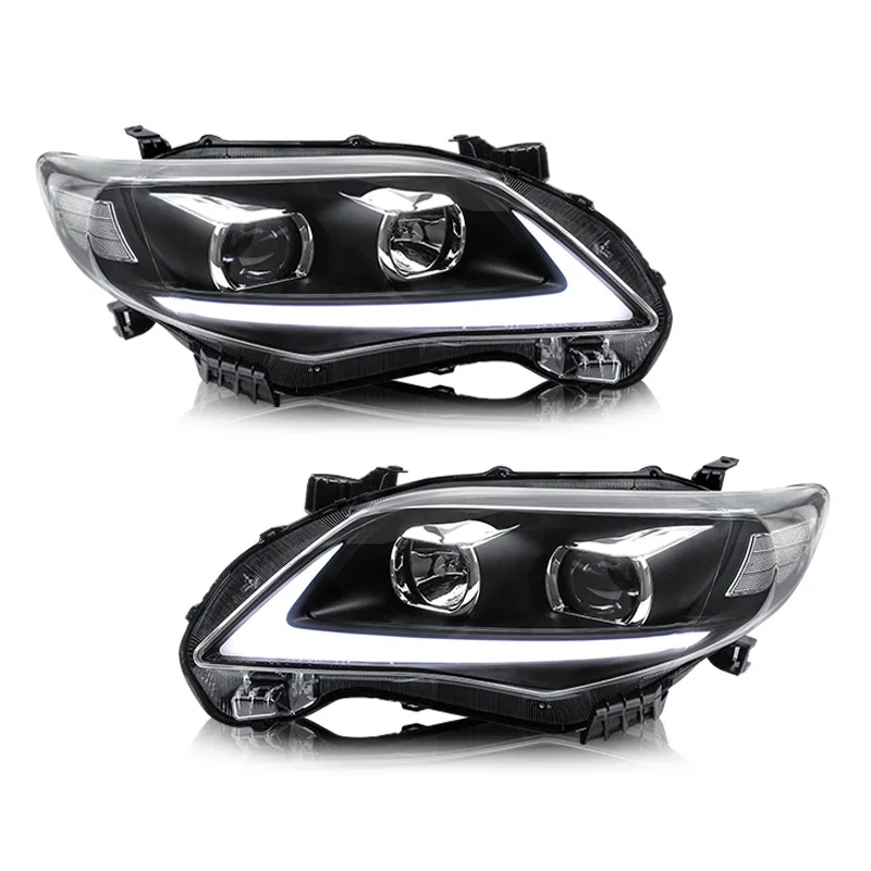 ECCPP Headlight Assembly Pair For Toyota Corolla 2011-2013 Black