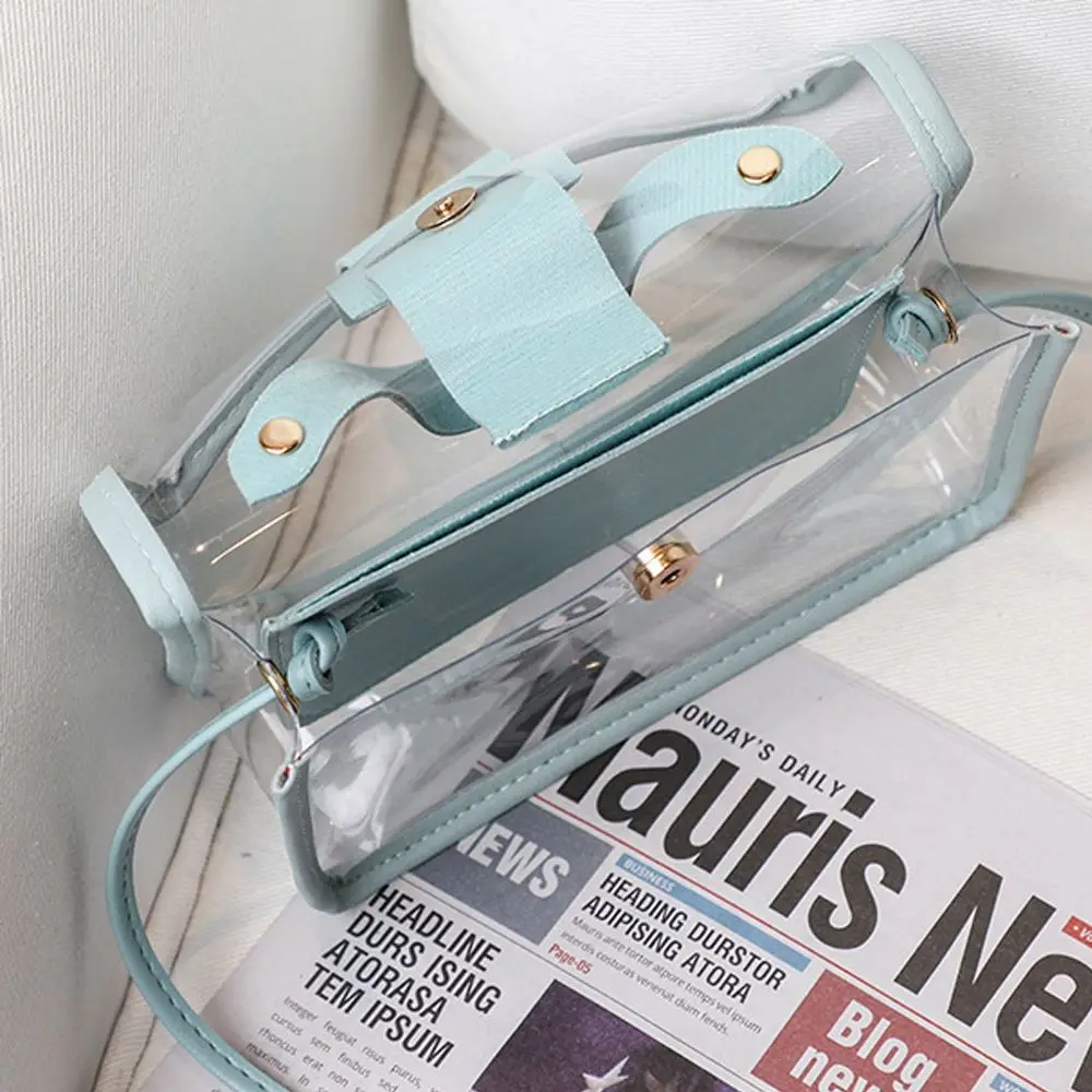 Kleine Damen-Kleintasche, transparent, Gelee, Bonbonfarben, quadratisch, Umhängetasche, modische Clutches, PVC-Umhängetasche, Umhängetasche, Handtasche – Detail 5