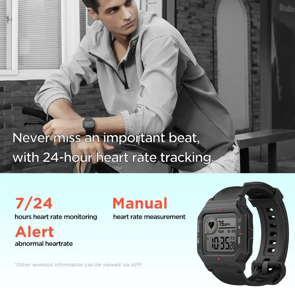 Amazfit Neo Fitness Retro Smartwatch With Real-Time Workout Tracking, Heart  Rate and Sleep Monitoring, 28-Day Battery Life, Smart Notifications, 1.2  Always-On Display, Water Resistant - Green Buy, Best Price. Global Shipping.