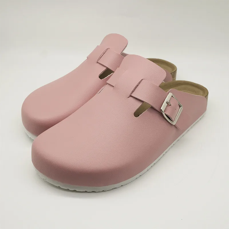 2024 Spring Women Closed Toe Slippers Lady Soft Leather Clogs Sandals for Men Retro Fashion Garden Mule Clog Lovers Slides 35-45