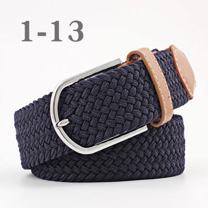 ZLD 60 Colors Female Casual Knitted Pin Buckle Men Belt Woven Canvas Elastic Expandable Braided Stretch Belts For Women Jeans crocodile skin belt Belts