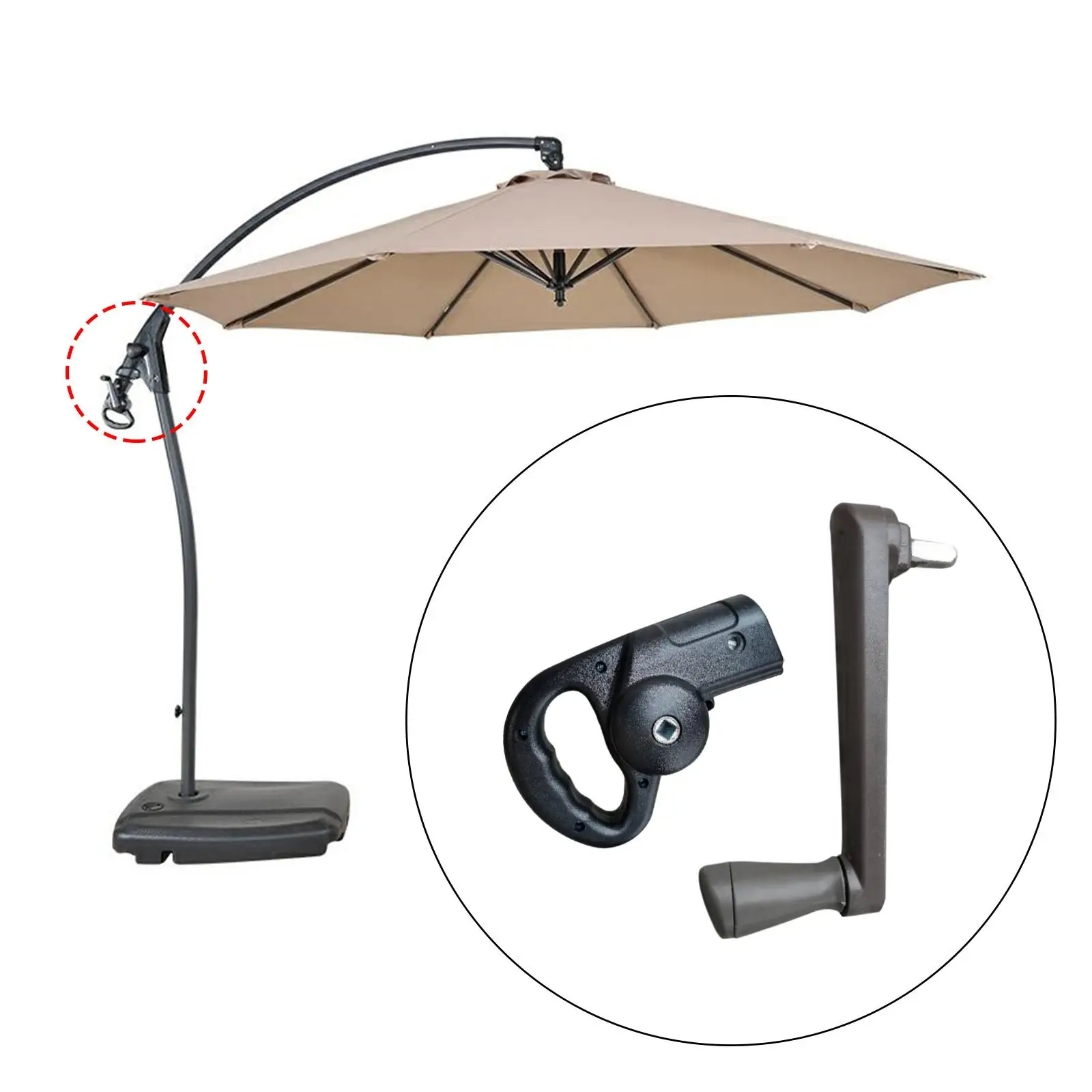 OutdoorUmbrellasShadeCrankHandleAccessoriesEasilyInstallReplacePartsforBeachBackyard