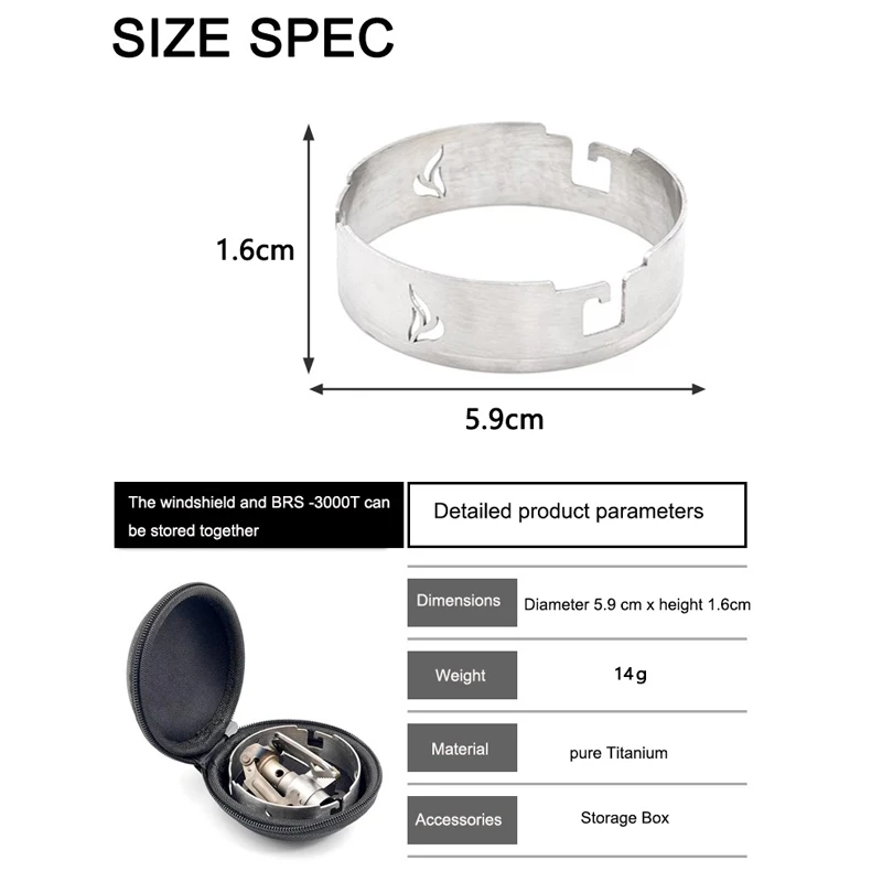 Outdoor Gas Wind Shield Support of Camping Stove for SOTO Spider