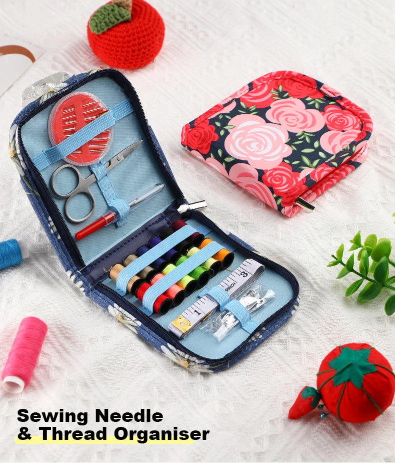 Description Picture 2 of itemNew Empty Sewing Kit Case Waterproof Sewing Needles&Thread Organizer Daisy Pattern Storage Bags for Sewing Tools Accessories