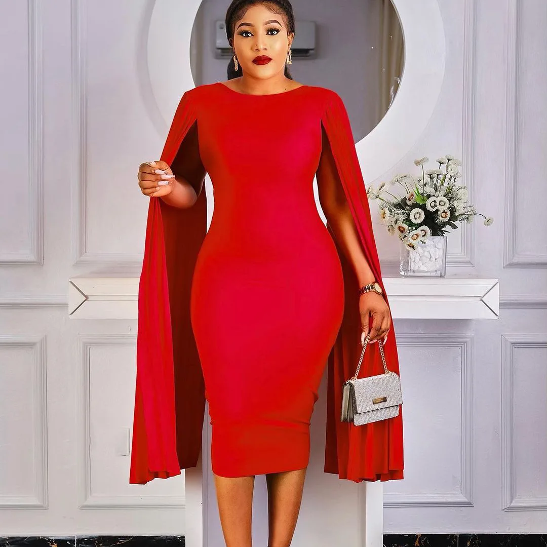 Plus Size Elegant Dress For Chubby Women Ruffle Long Sleeve Party Dress 2022 Fall Casual Robe Female Designer Fashion Outfit