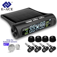 E-ACE Solar Power TPMS Car Tire Pressure Alarm Monitor System Auto Security Alarm Systems Tyre Pressure Temperature Warning 1