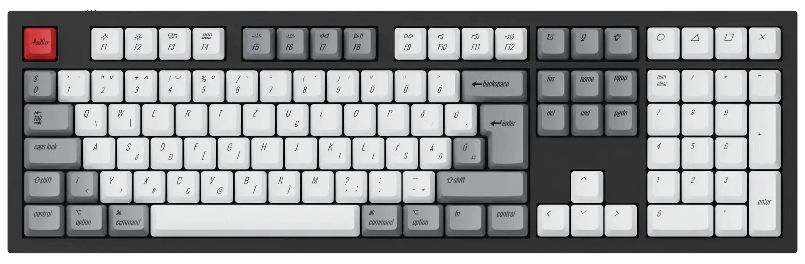 OEM Dye-Sub PBT Keycap Set, Retro ISO