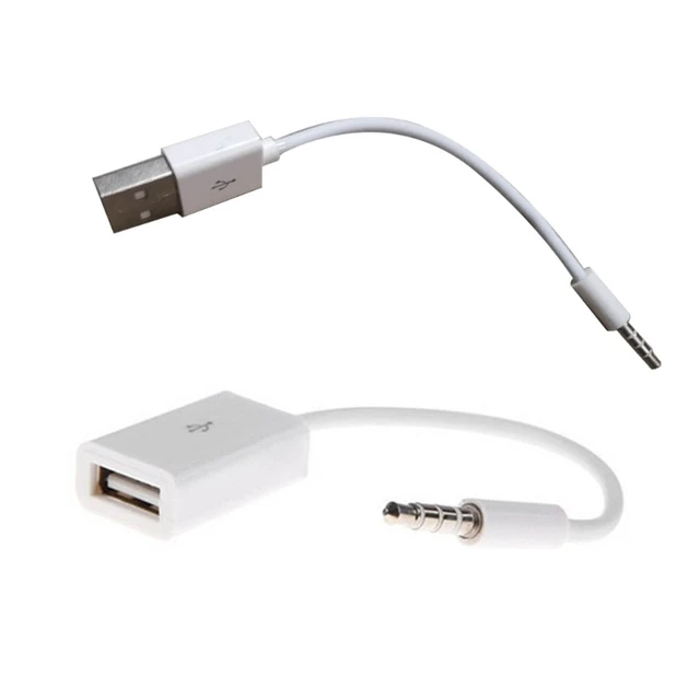 Adaptateur câble prise jack audio 3.5 mm à USB femelle clé USB Udisk  autoradio