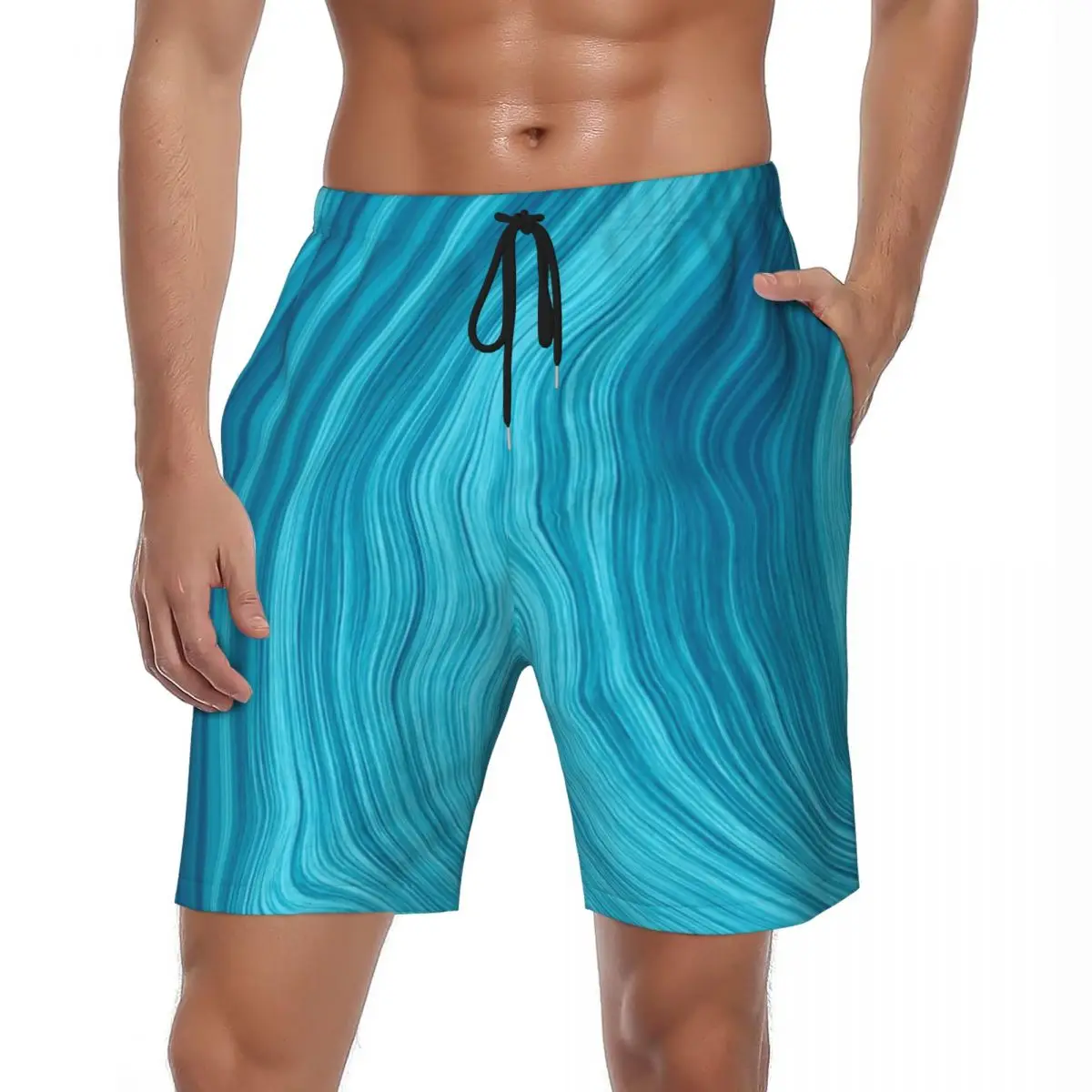 

Мужские бордовые шорты с абстрактным принтом, Классические плавки, дышащие шорты с синим галстуком-краской, женская модель, шорты для пляжа