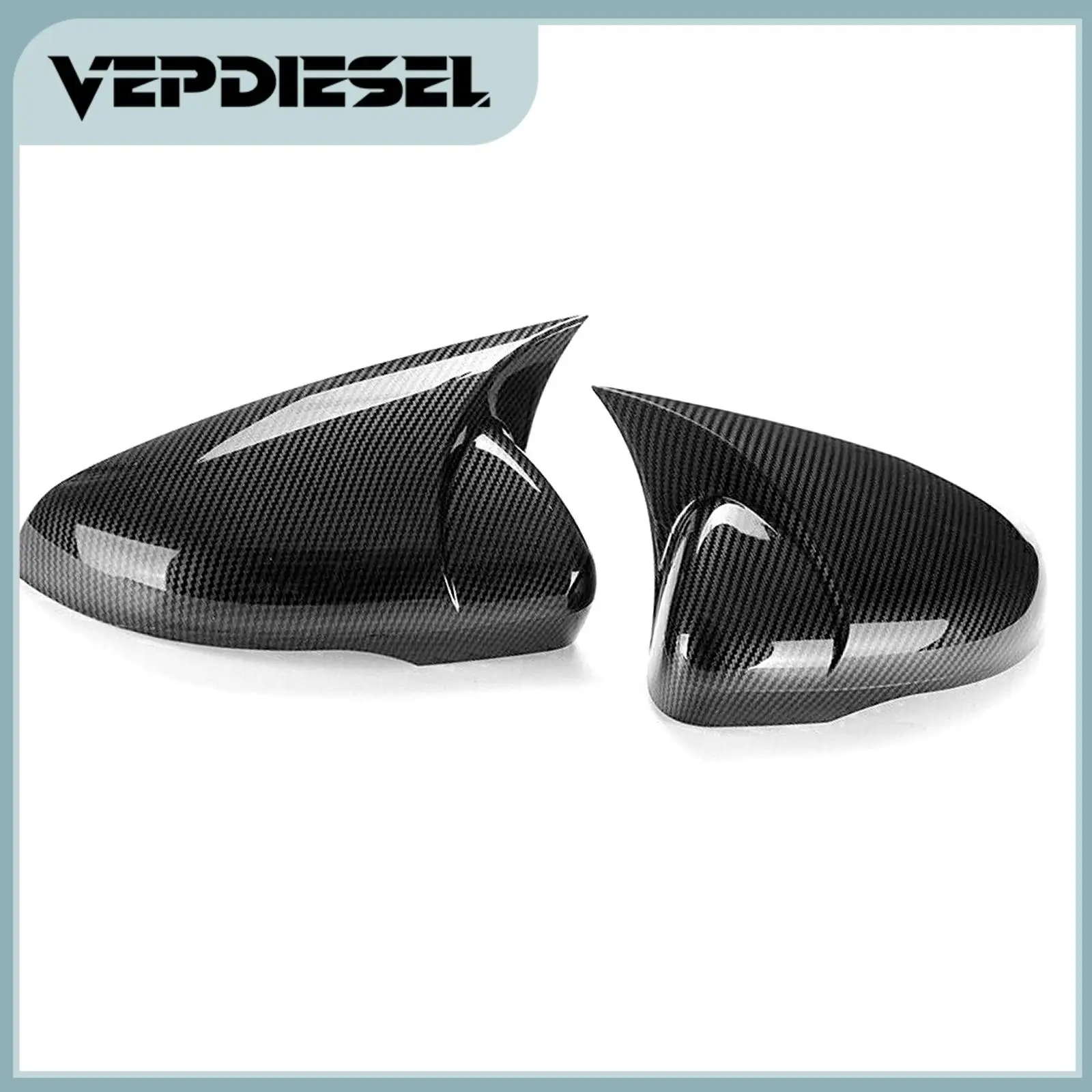 

2pcs Auto Side Rear View Mirror Covers Caps Left & Right For Fit For VW Golf MK6 GTI GTD R 2009-2013
