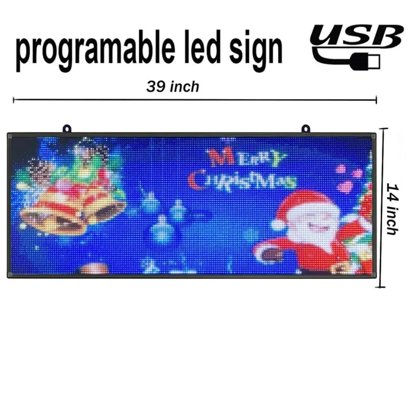Indoor Full Color Led Display 1000x360mm Scrolling Text Led Screen Usb  Programmable Shop Advertising Led Display Sign Board Led Displays  AliExpress