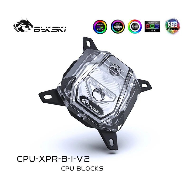Raffreddatore D'Acqua Bykski Per Intel I 9900K/Lga 1366/ Lga 1156/1155/1150/1700 Lga 2011/2066 Blocco Acqua Cpu Cooler Raffreddamento Luce Led