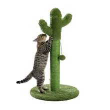 

NEW2022 NEW YG Cactus Cat Scratching Post with Natural Sisal Ropes, Interactive Ball, Cat Scratcher for Cats and Kittens Green