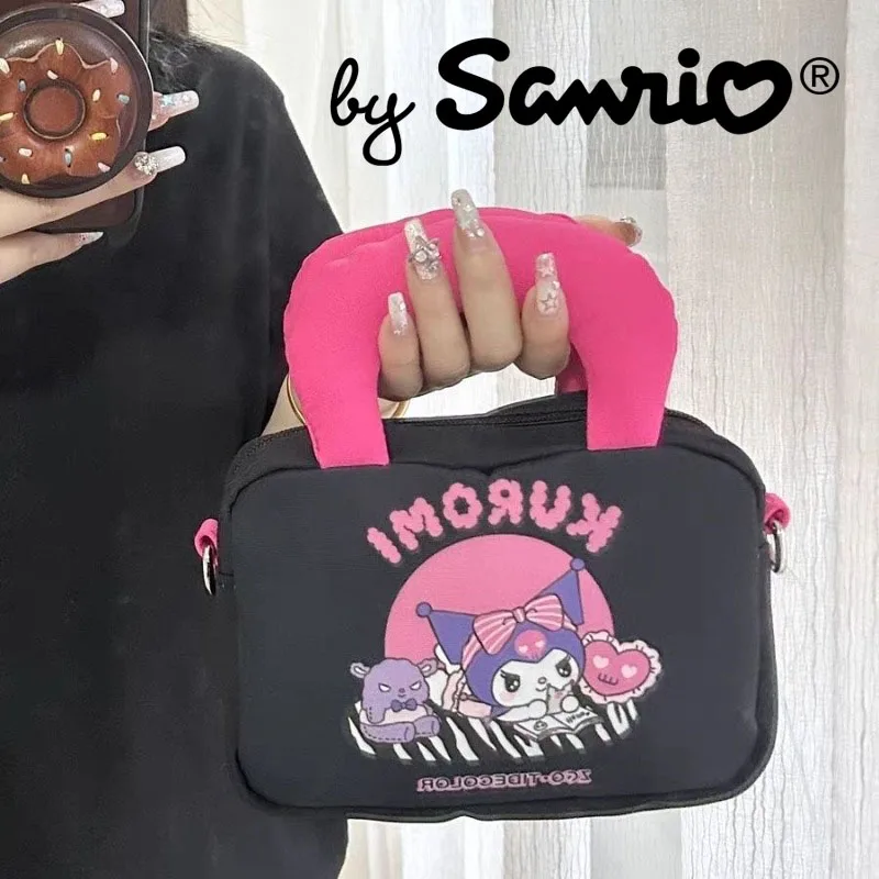 

2024 Sanrio Kuromi Cinnamoroll Cosmetic Bag Handbag Shoulder Crossbody Bag Portable Women's Bag Anime Kawaii Cartoon Girls Gifts
