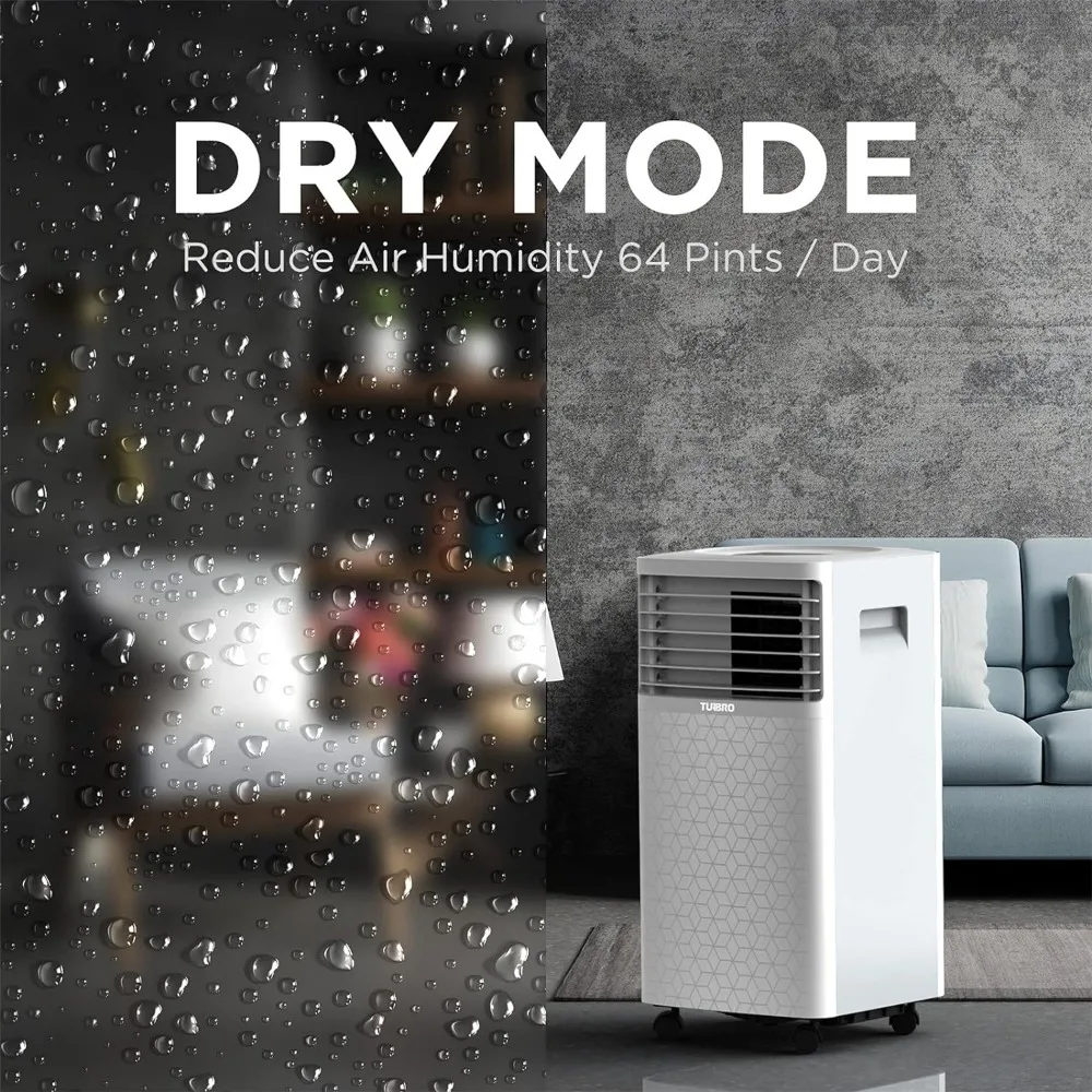 TURBRO Greenland 10,000 BTU ASHRAE (6,000 BTU SACC) Portable Air Conditioner, Dehumidifier and Fan 3