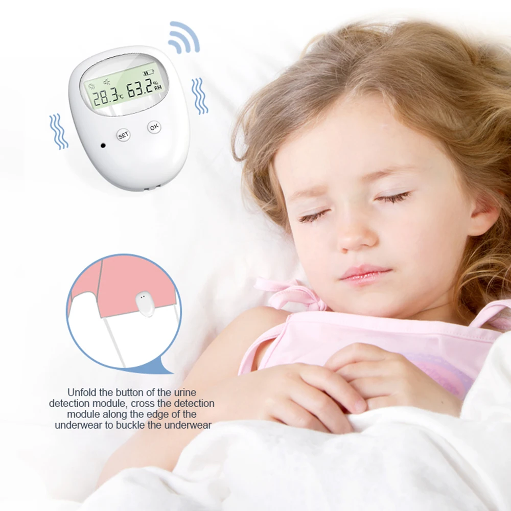Wireless Bedwetting Alarm Pee Alarm with Receiver for Boys Grils Kids Potty Training Elder Care 10-20M Range Vibration Reminding
